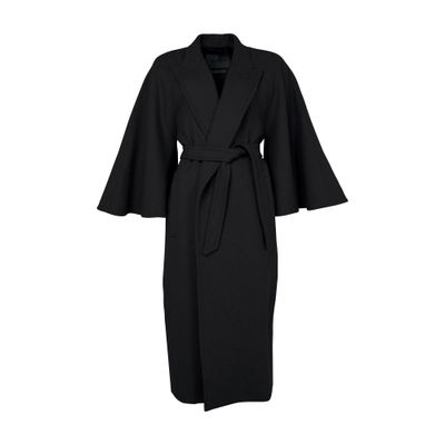 Max Mara Gange Long Coat In Black