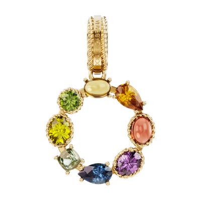 Dolce & Gabbana Women's Rainbow Alphabet 18k Yellow Gold & Multi Gemstone Initial O Charm In Gold