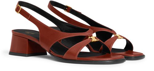 CELINE Celine Clemence Triomphe slingback sandals in calfskin