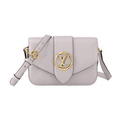 Louis Vuitton Pont 9 Calfskin Leather Shoulder Bag Creme