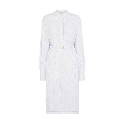 Long-sleeved midi shirt dress