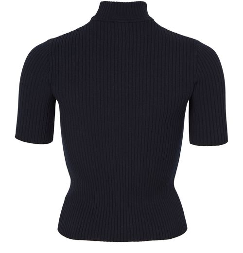 COURREGES 립드 니트 쇼트 슬리브 니트웨어