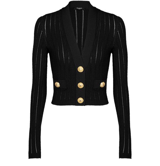 Balmain Monogram Mesh Knit Bodysuit