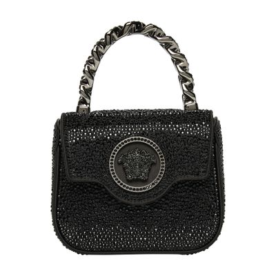 Versace Mini Top Handle Bag In Black Ruthenium