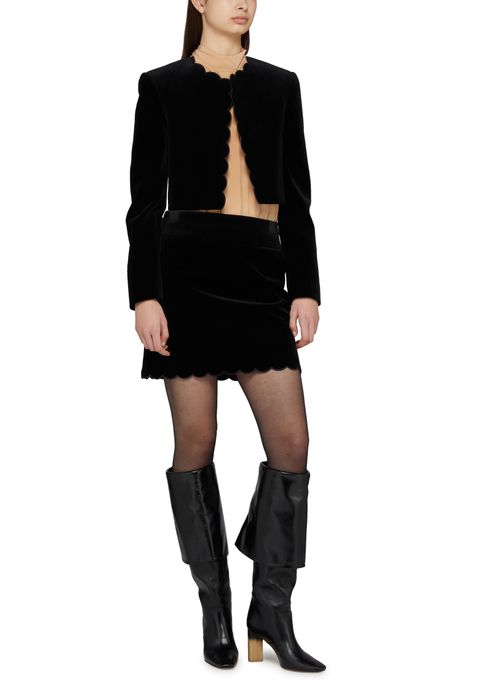 CHLOE Cropped suede jacket