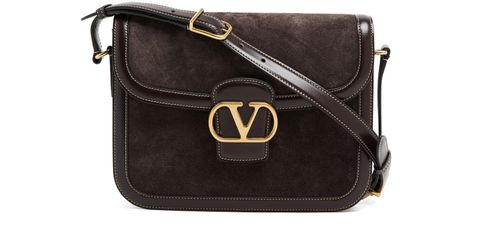 VALENTINO GARAVANI Logo shoulder suede bag
