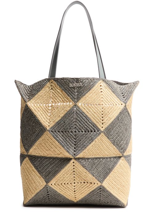 LOEWE Puzzle Fold Diamond XL Tote in raffia