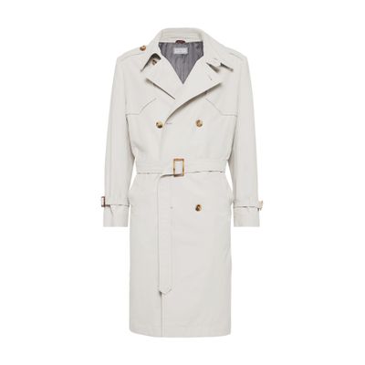 Brunello Cucinelli Water Resistant Trench Coat In Beige