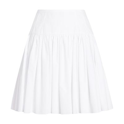 Dolce & Gabbana Pleated Cotton Poplin Miniskirt In White
