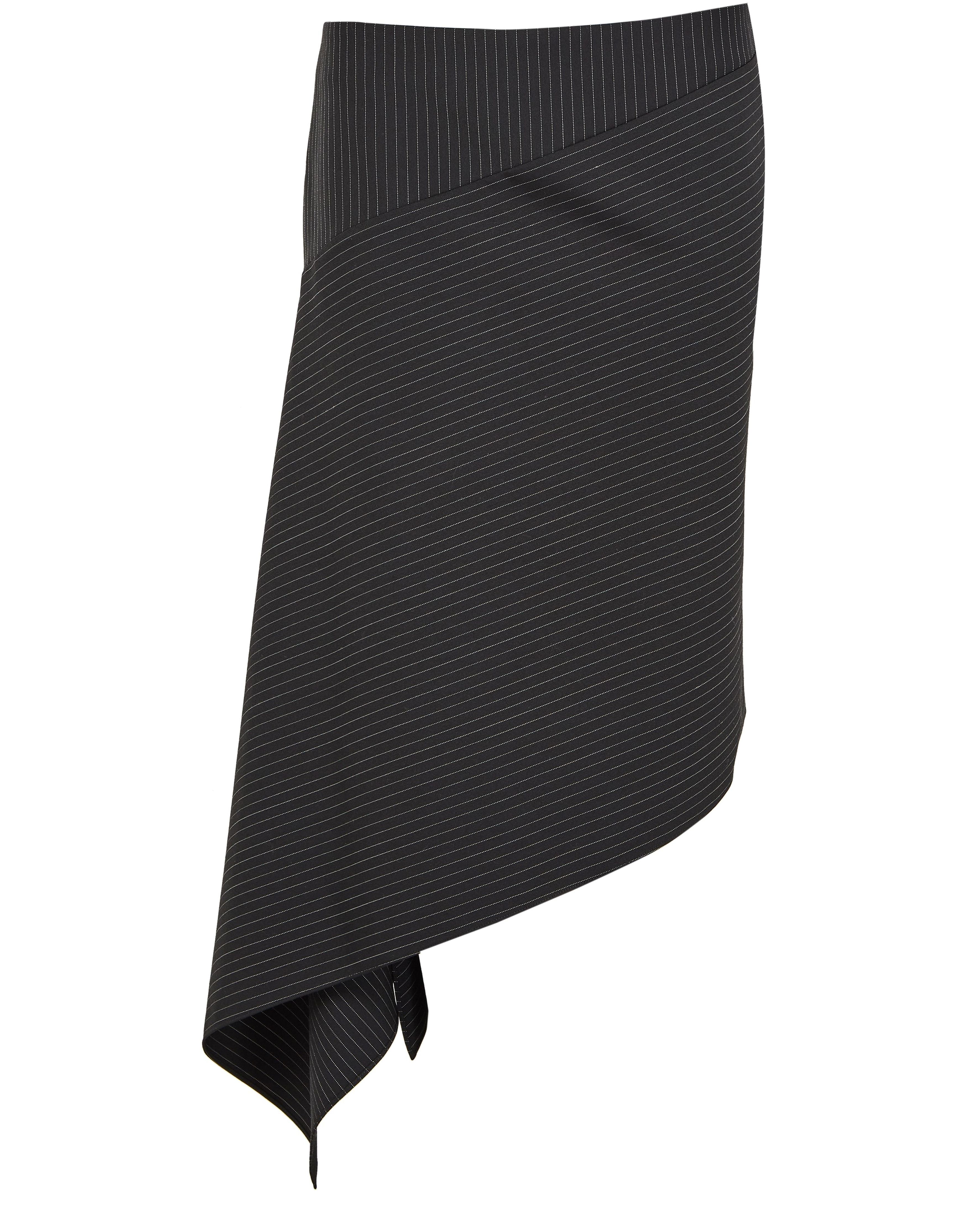 Asymmetrical pinstripes skirt