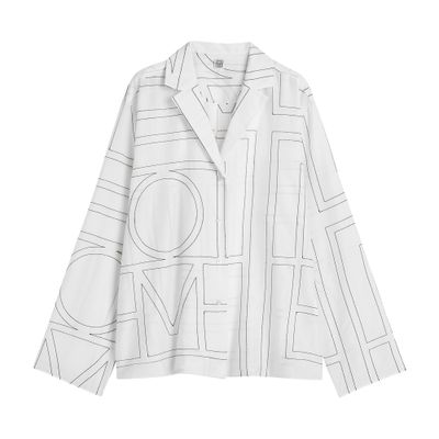 Totême Cotton Mix Pajama Top With Monogram In White