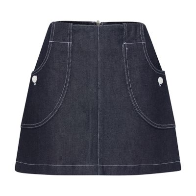 Apc Indigo Katie Holmes Edition Samantha Denim Miniskirt In Blue