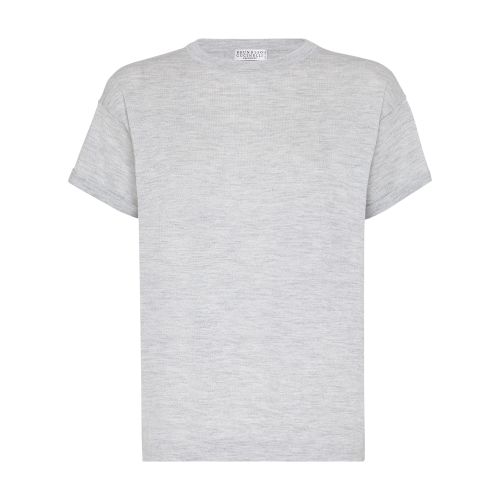 Brunello Cucinelli Women's Sparkling Cashmere And Silk Lightweight Sweater In Gris_clair