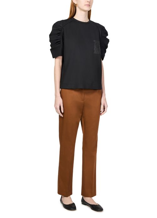 MAX MARA Popeline-T-Shirt mit Ballonärmeln