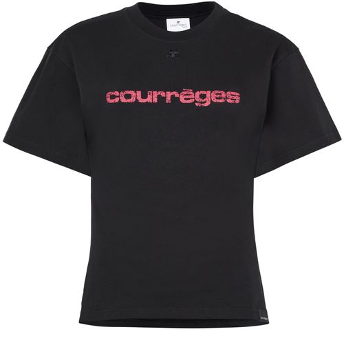 COURREGES Belted printed t-shirt