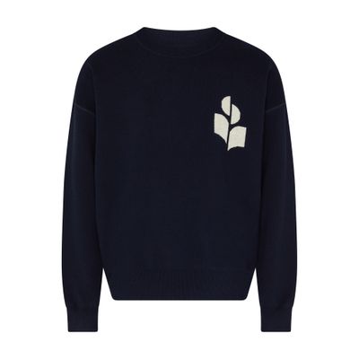 Isabel Marant Atley Cotton And Wool Blend Sweater In Blue