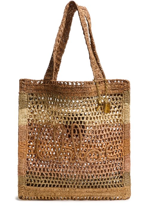 CHLOE Summer Banana raffia tote bag