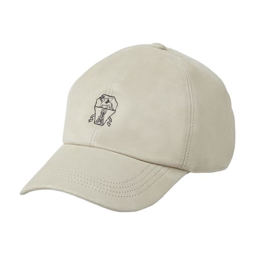 Brunello Cucinelli Suede Baseball Cap In Blanc