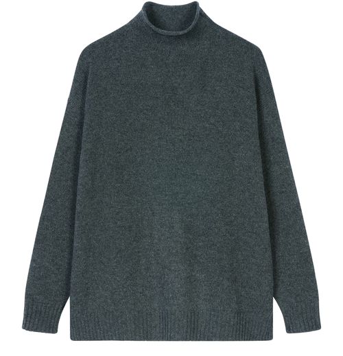 Bompard — Cashmere sweater with large high neck (Grey)