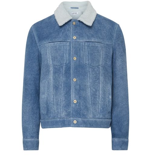 LOEWE Denim jacket with shearling collar