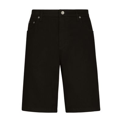Dolce & Gabbana Black Wash Stretch Denim Shorts In Combined Colour
