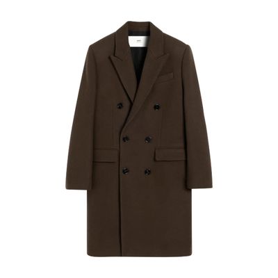 Ami Alexandre Mattiussi Single Breasted Wool Coat In Brown