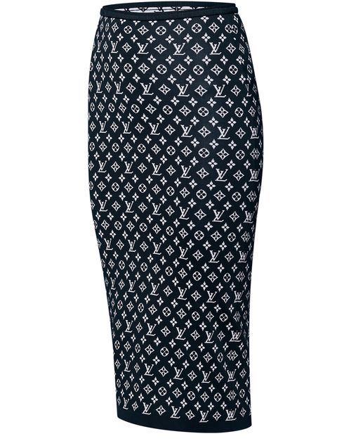 LOUIS VUITTON Monogram Jacquard Knit Skirt 