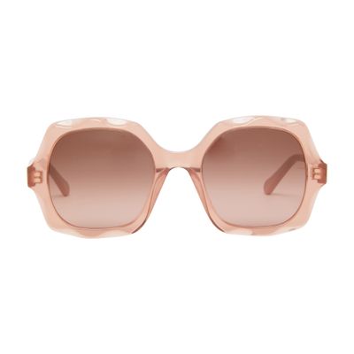 Chloé Scallop Round-frame Sunglasses In Beige