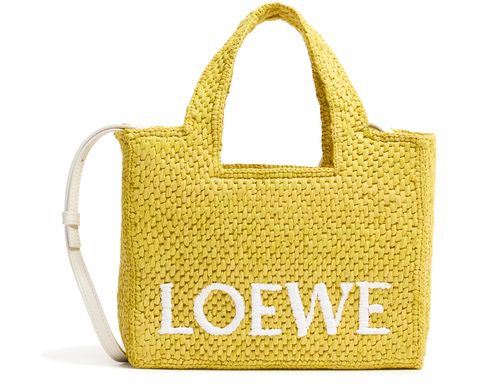 LOEWE Petit Loewe Font Tote en raphia