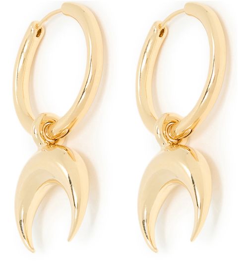 MARINE SERRE Gold plated hoop earring