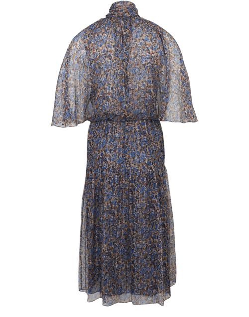 CELINE Bedrucktes Kleid lavallière aus Laméeseide