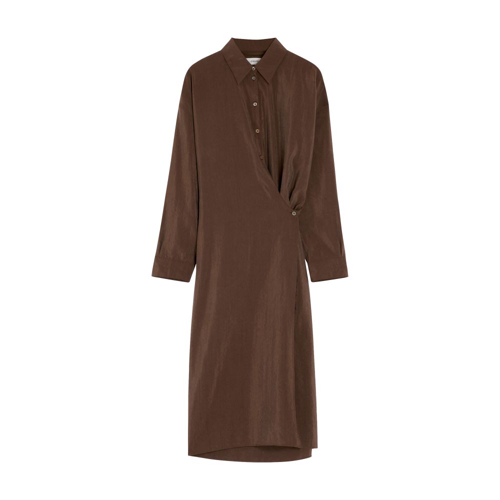 Straight collar twisted shirt dress thumbnail 5