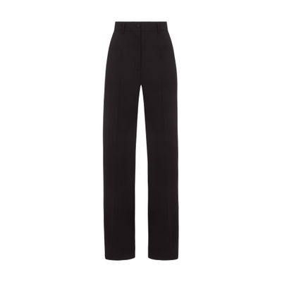 Dolce & Gabbana Flared Woolen Trousers In Black