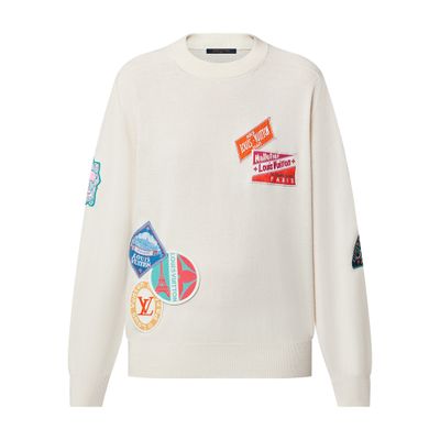 Louis Vuitton Travel Patch Cashmere Pullover In White