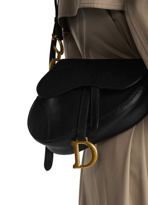 DIOR Medium soft Saddle bag with strap goatskin
