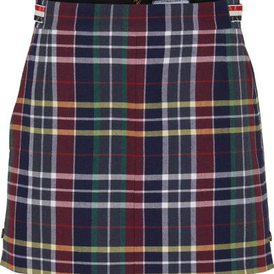 Thom Browne Tartan-check Wool Miniskirt In Multicolor