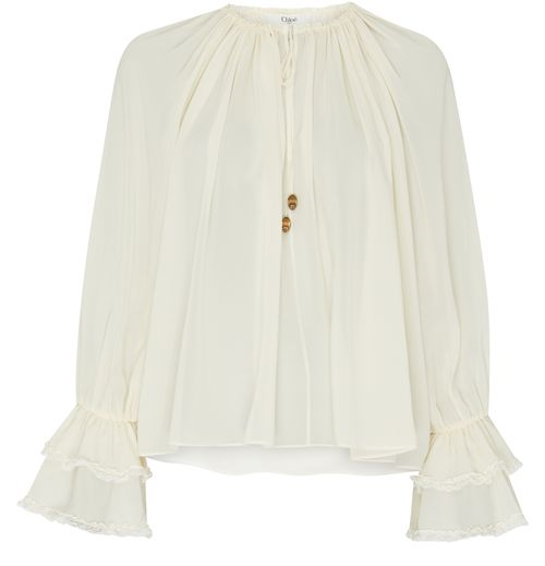CHLOE Ruffled silk blouse