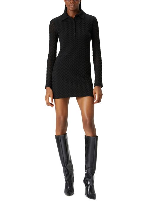 オールインワン・サロペット Missoni Black Chevron Cotton Viscose Polo Mini Dress Polo mini-dress in cotton and chevron viscose