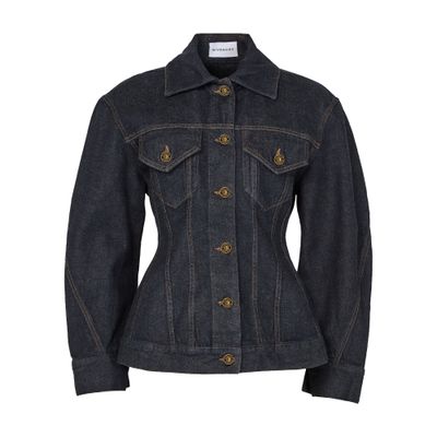 Givenchy Cinched Jacket In Raw Denim In Blue
