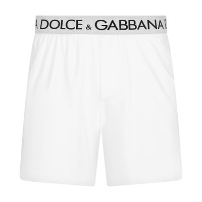 Shop Dolce & Gabbana Two-way Stretch Cotton Boxer Shorts In White