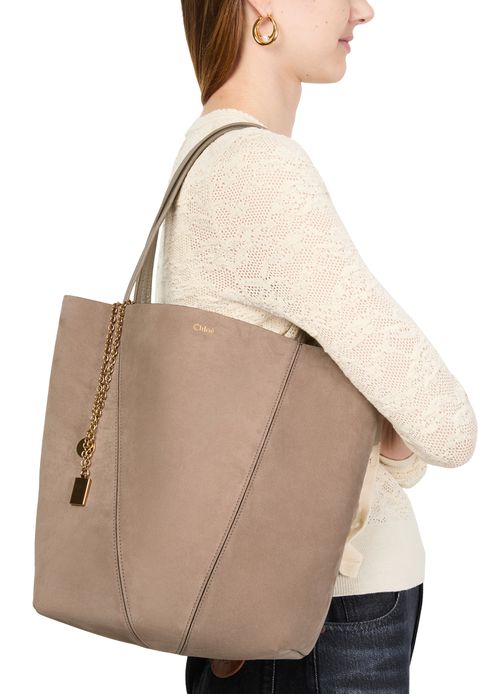 CHLOE Chloe Spin suede leather tote bag
