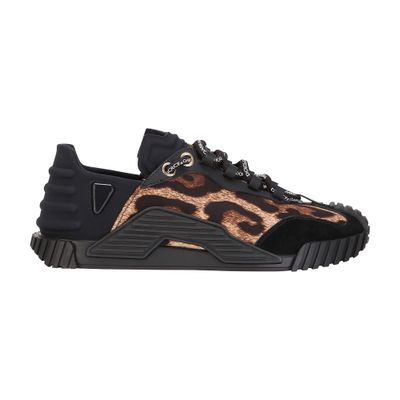 Dolce & Gabbana Leopard-print Cotton Ns1 Slip-on Sneakers In Print Leopard Black