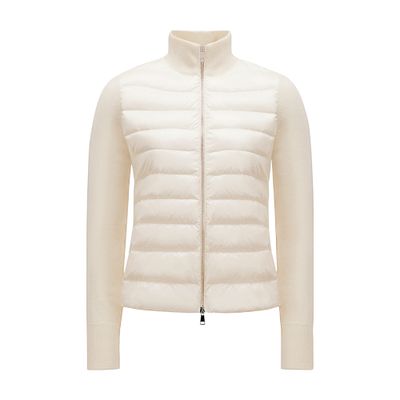 Moncler Bi-material Jacket In White