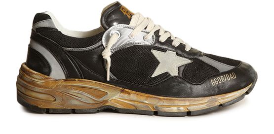 Sneakers Dad Star en resille et en cuir nappa avec etoile en daim Homme GOLDEN GOOSE 24S
