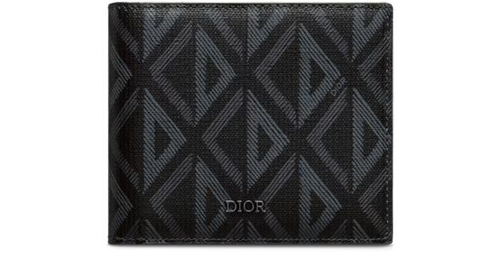 Dior - Bi-Fold Card Holder Black Dior Oblique Galaxy Leather - Men