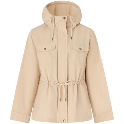 Moncler Serin Cropped Parka In Brown