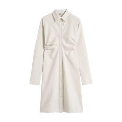 Totême Casual Cotton Shirt Dress In Neutral