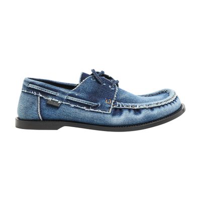 Loewe Campo Denim Boat Loafers In Blue