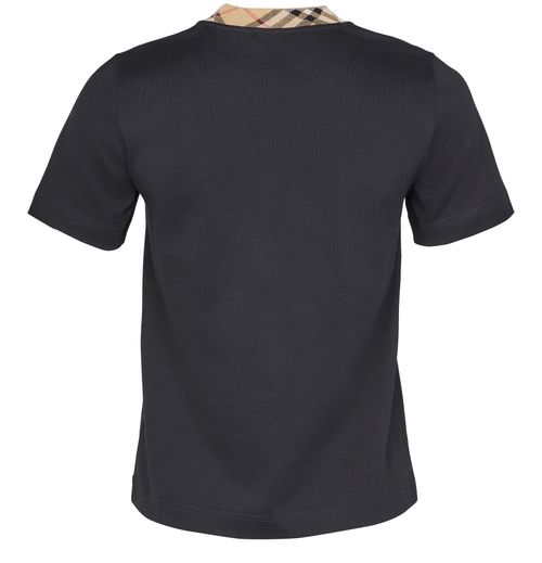 BURBERRY Check T-shirt with collar