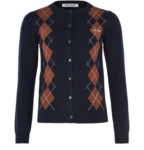 MIU MIU Argyle cashmere cardigan